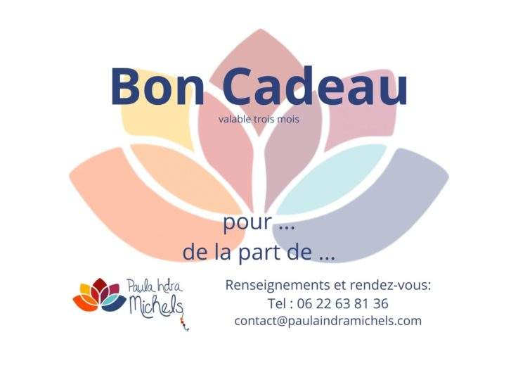 Bon cadeau massage Bons Cadeaux Paula Indra MICHELS
